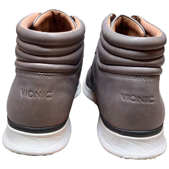 VIONIC Fresh Jamal Men's 13 Charcoal High Top Leather Sneaker Orthotic Shoes - Picture 5 of 11